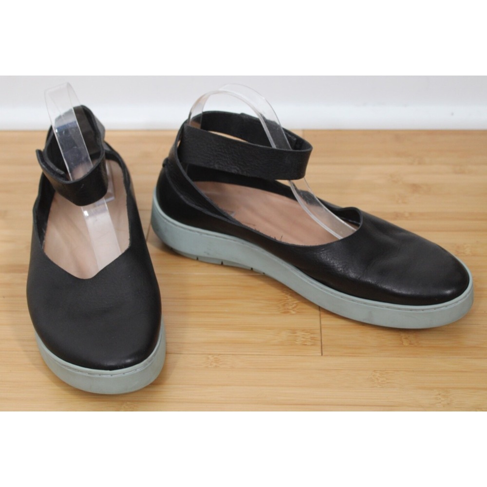 Trippen 41 10.5 11 Blue Platform Ballet Ankle Strap Leather Chunky Shoes